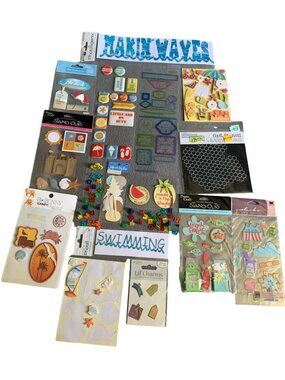 Scrapbooking Beach & Summer Stickers Collection - 17 Packs Mixed Designs Sizes